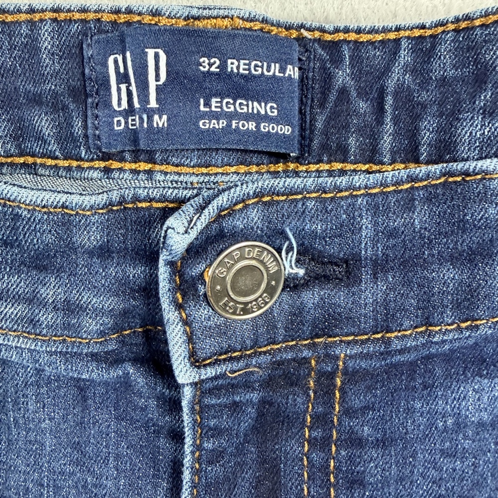 GAP LEGGING JEANS WOMENS 32 REGULAR DARK WASH SKINNY STRETCH DENIM